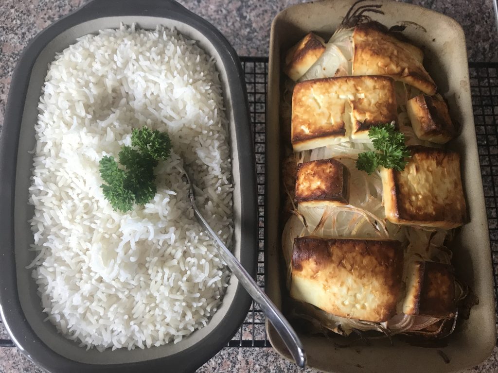 Putenbrust griechische Art mit Reis